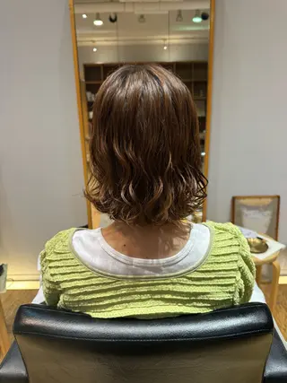 ミディアム 大人可愛い♡コテ巻き パーマ🌼杉田 萌恵のヘアスタイル