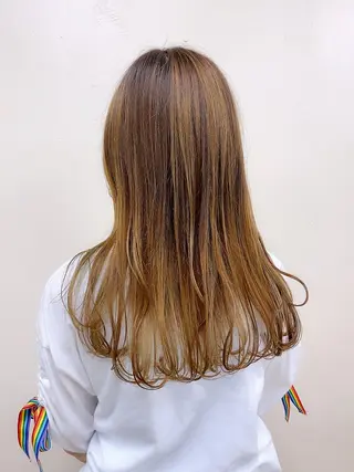 セミロング 透明感♡グレージュ ♡ミルクティー♡のヘアスタイル