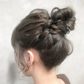 ロング カラー パーマ ヘアアレンジ メンズ 艶ピンク*ヘアセット 🌙shioriのヘアスタイル