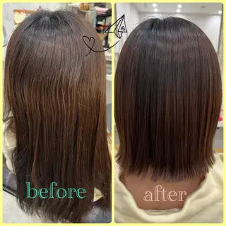 セミロング 野澤 朱里のヘアスタイル