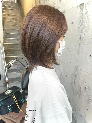 ミディアム カラー 日高 香織のヘアスタイル