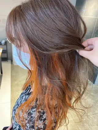 ロング カラー ヘアアレンジ ネイル マツエク・マツパ 透明感カラー🤎 ゆりのヘアスタイル