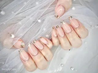 ネイル I-nailロング /ワンホン/キラキラのネイルデザイン