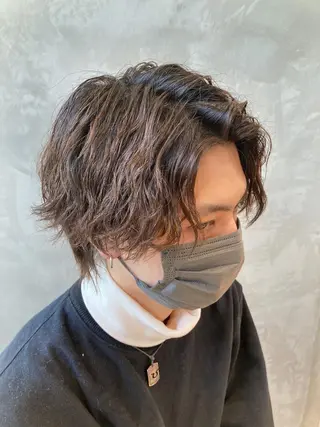 ショート パーマ メンズ 波巻きスパイラルパー マ/シャドウパーマ駿のヘアスタイル