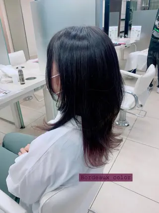 セミロング カラー ✂︎レディース のメンズカット屋さんのヘアスタイル