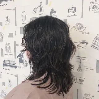 ミディアム パーマ 山口 浩之のヘアスタイル