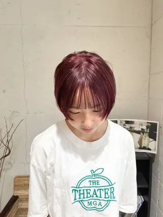 ショート カラー かわい りほのヘアスタイル