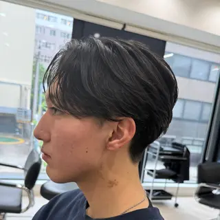 ミディアム パーマ 山中 翔平のヘアスタイル