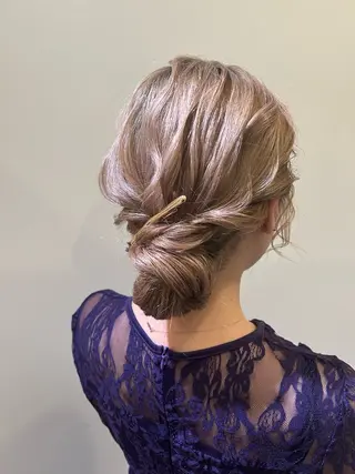 ロング ヘアアレンジ ボウ🪞ヘアセット /メイク/マツパのマツエク・マツパデザイン