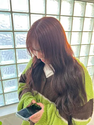 ロング カラー 愛結 暖色カラー🎀🩰のヘアスタイル