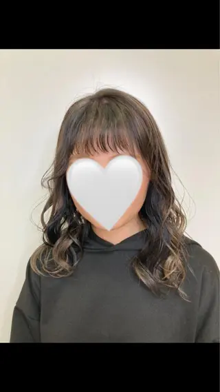 セミロング カラー Yamamoto 半個室美容室zinaのヘアスタイル