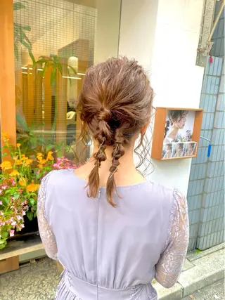 ミディアム ヘアアレンジ 安永 涼のヘアスタイル