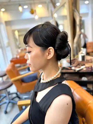 セミロング ヘアアレンジ 伊藤 栄子のヘアスタイル