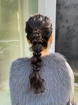 ロング ヘアアレンジ デザインカラー💖/ ヘアセット/manaのヘアスタイル