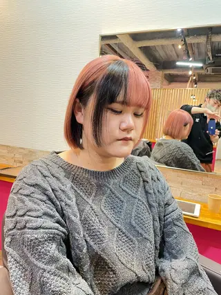 ショート カラー ヘアカラー&縮毛矯正 STAR☆RIVERのヘアスタイル