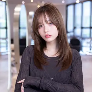 セミロング 原宿/韓国/髪質改善 /レイヤー/ボブのヘアスタイル