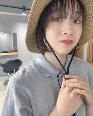 ショート カラー ボブパーマコテ巻き風 パーマNo1深江秀平のヘアスタイル