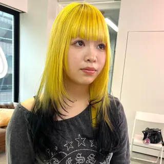 ロング カラー パーマ ヘアアレンジ メンズ 🧨ブリーチー×ボブ レイヤー💎じゅえるのヘアスタイル