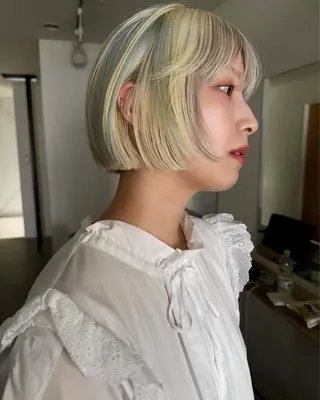 ショート カラー ヘアアレンジ 丸山渉/表参道 レイヤーボブのヘアスタイル