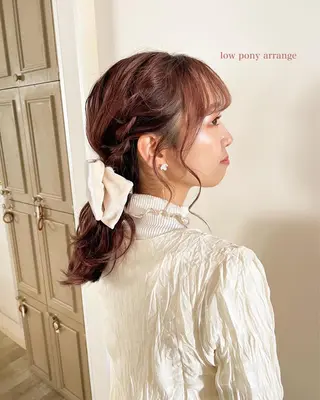 セミロング ヘアアレンジ シールエクステ横浜 🐏☁️miminaのヘアスタイル
