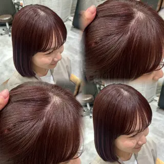 ミディアム カラー 暖色🍇/透明感/ 髪質改善/YUIKOのヘアスタイル