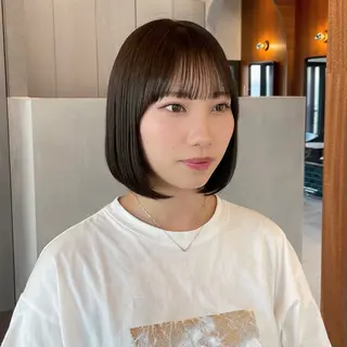 ショート カラー ボブ/縮毛矯正/レイ ヤー♡Natsukiのヘアスタイル