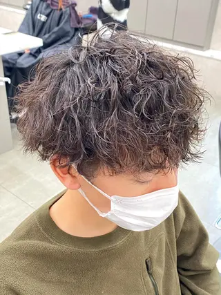 ミディアム パーマ ヘアアレンジ メンズ メンズ特化 水口湧太のヘアスタイル