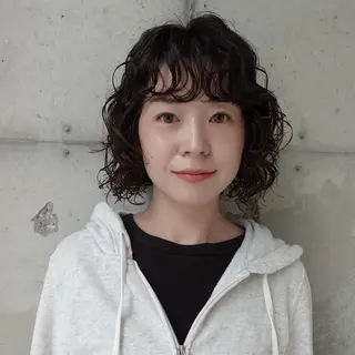 ミディアム パーマ ヘアアレンジ 🌐サトウ リョウ🌐のヘアスタイル
