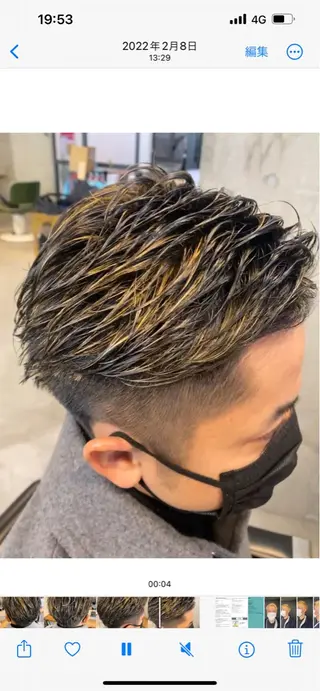 ショート カラー メンズ メンズパーマ ジンのヘアスタイル