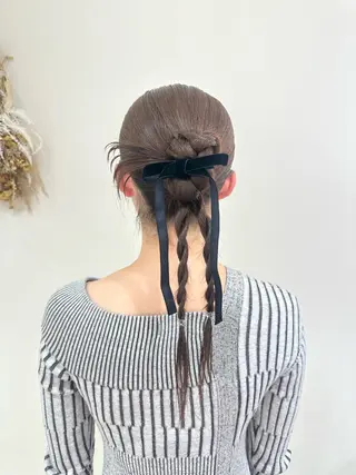 セミロング カラー ヘアアレンジ タイトボブ個性派カラ ーAKANEのヘアスタイル
