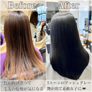 ロング カラー パーマ 美髪ヘッドスパ🫧 西山紗奈江💆‍♀️のヘアスタイル