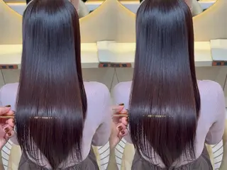 ロング カラー 興津/韓国レイヤー ダブルカラー美髪縮毛のヘアスタイル