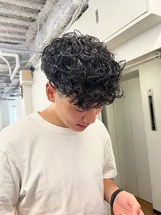 ショート カラー パーマ ヘアアレンジ メンズ 💎髪質改善特化💎 RUITOのヘアスタイル