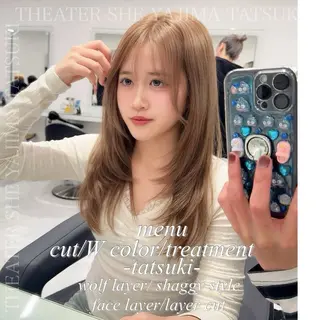 セミロング 池袋 egoのヘアスタイル