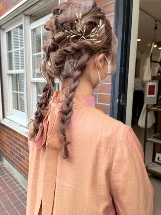 セミロング ヘアアレンジ eri kinjoのヘアスタイル