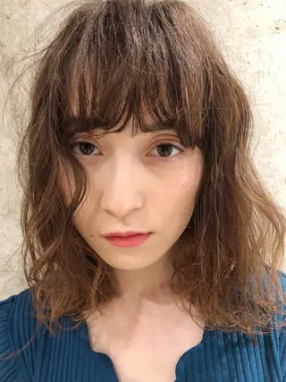 ミディアム カラーモデル募集中 美容室ハピスのヘアスタイル