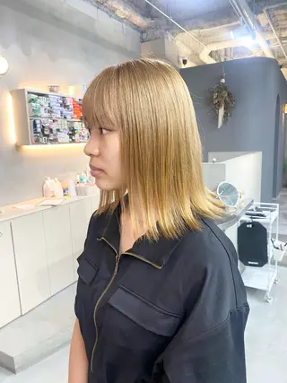 ミディアム カラー 前橋 姫奈のヘアスタイル
