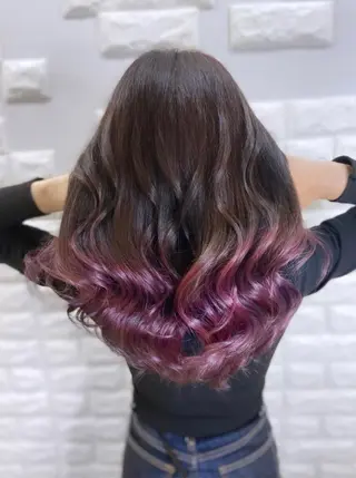 セミロング カラー ヘアアレンジ 次世代シールエクステ 錦糸町 小泉 朋之のヘアスタイル