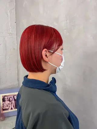 ショート カラー 切りっぱなしBOB 職人💜Anzuのヘアスタイル