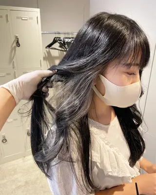 セミロング カラー パーマ ヘアアレンジ メンズ キッズ ネイル マツエク・マツパ 韓国/トレンド レイヤー【101】のヘアスタイル
