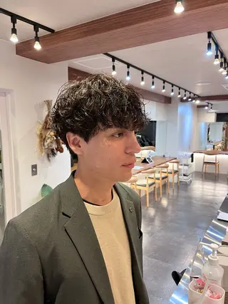 ショート パーマ メンズ elima横浜西口所属・fifth/シン🌿 透明感カラー/パーマのヘアスタイル