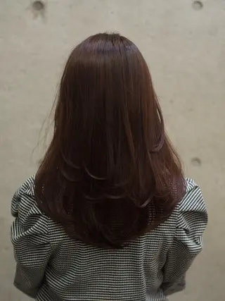 ロング カラー ムツキ/品のある 艶カラー/縮毛矯正のヘアスタイル