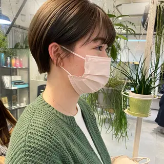 ショート 縮毛/ベージュカラー Mariamu🫧のヘアスタイル