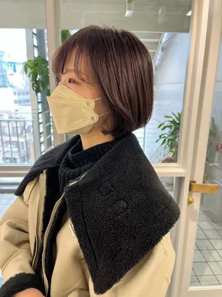 ショート カラー パーマ ヘアアレンジ 🫧umu.🫧韓国 /レイヤー/ハッシュのヘアスタイル