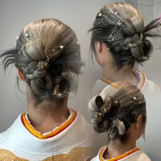 ヘアアレンジ ハイトーン/アレンジ hikaru🐰💕のヘアスタイル