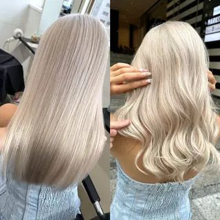 セミロング カラー 新美 蓮のヘアスタイル