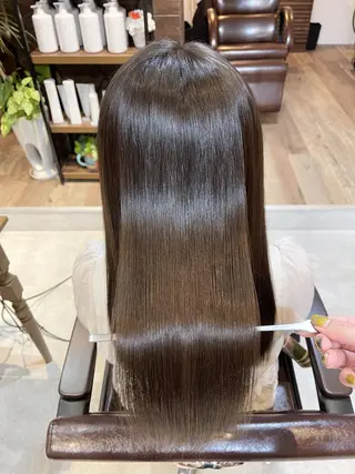ロング カラー 髪質改善で 憧れの潤艶美髪にのヘアスタイル