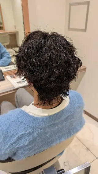 ショート メンズ特化/パーマ/ ハイライト/稲次のヘアスタイル