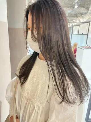 ロング レイヤー べージュ 白石研太のヘアスタイル