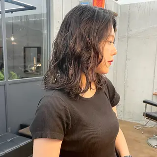 ミディアム パーマ ✂︎ウルフ・ショート ✂︎MIKUNIのヘアスタイル